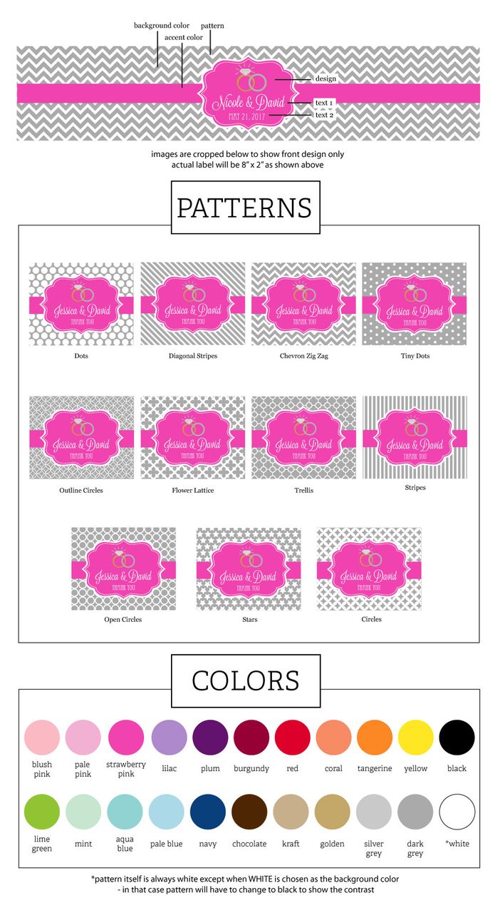 Color Pattern Theme | personalized theme water bottle labels Color Pattern Theme | personalized theme water bottle labels