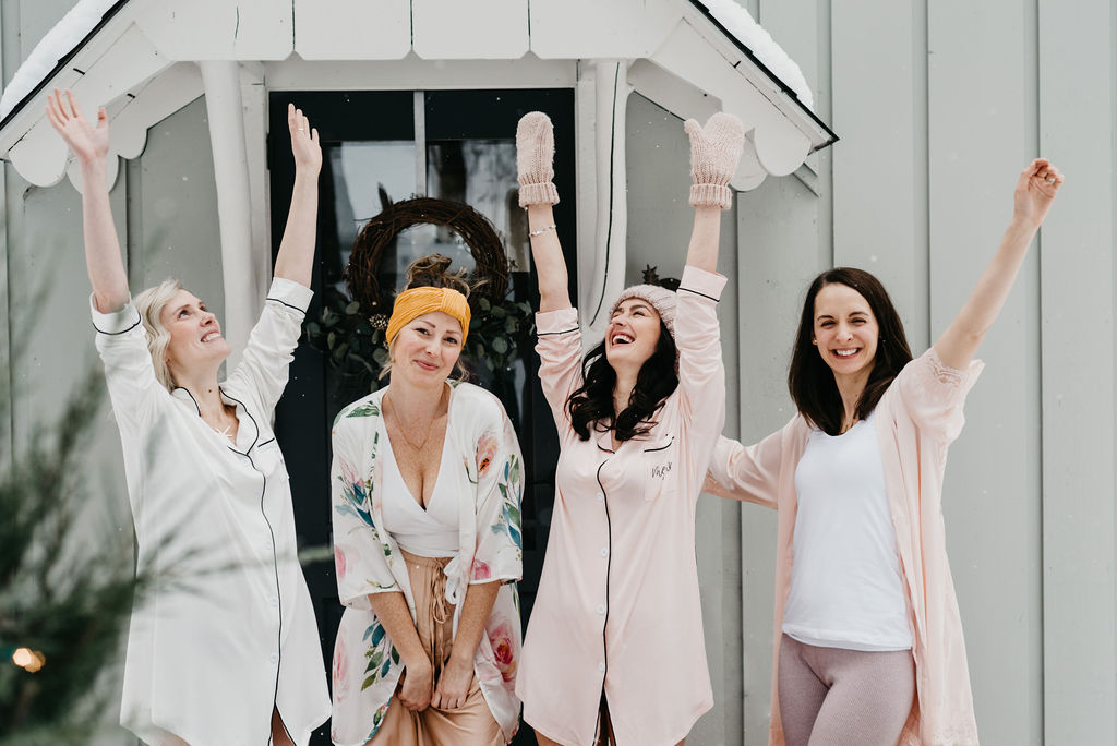 Bridesmaids at a Winter Bachelorette Party