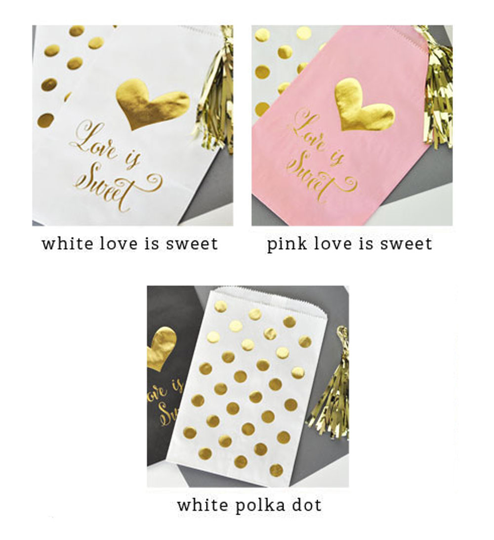 Love is Sweet Personalized Wedding Favor Bags Candy Buffet 