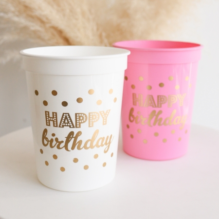 Happy New Year Plastic Cups-Set of 25-NEW-16ozs. 