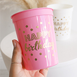 Gold HAPPY BIRTHDAY Party Cups (set of 25)