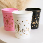 Gold CHEERS Party Cups (set of 25)