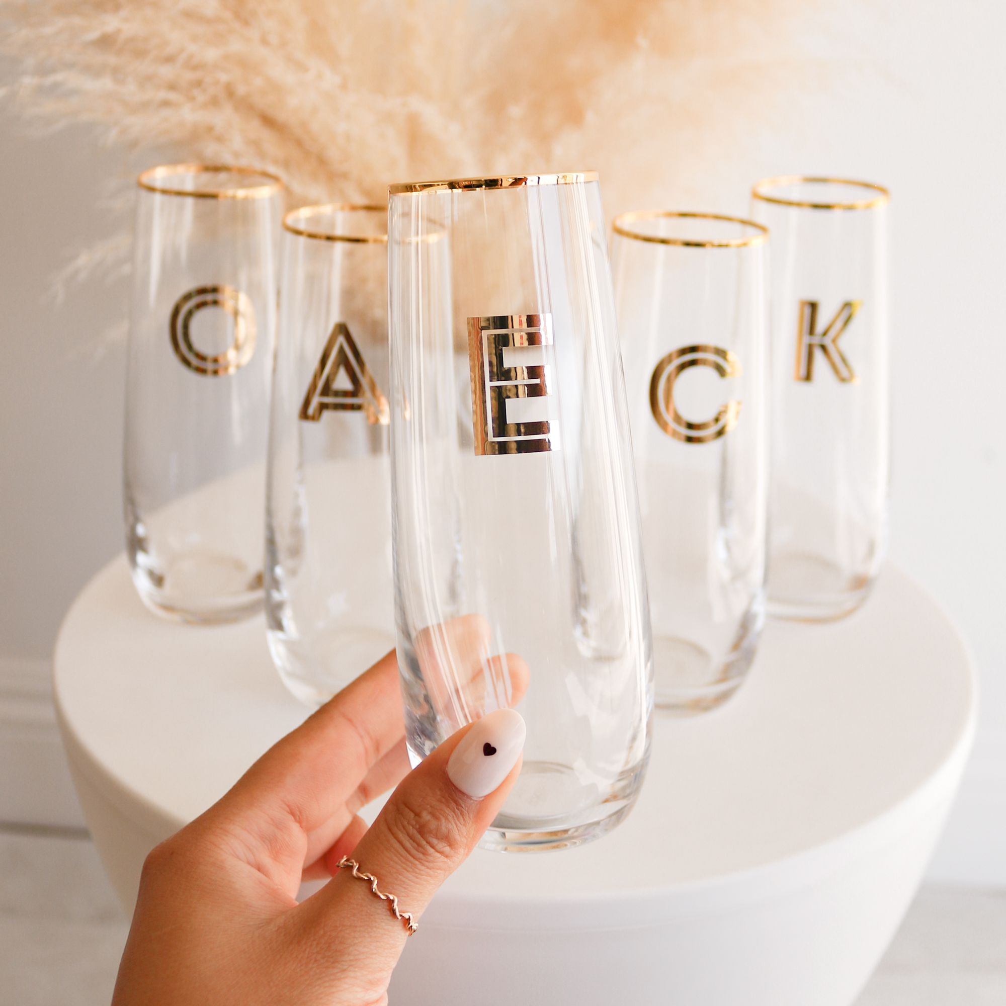 Monogrammed glasses deals