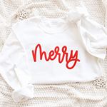 Embossed Merry Sweatshirt