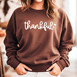 Embossed Thankful Sweatshirt