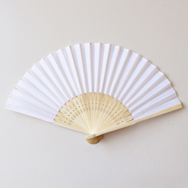 Silk Hand Fans - WHITE
