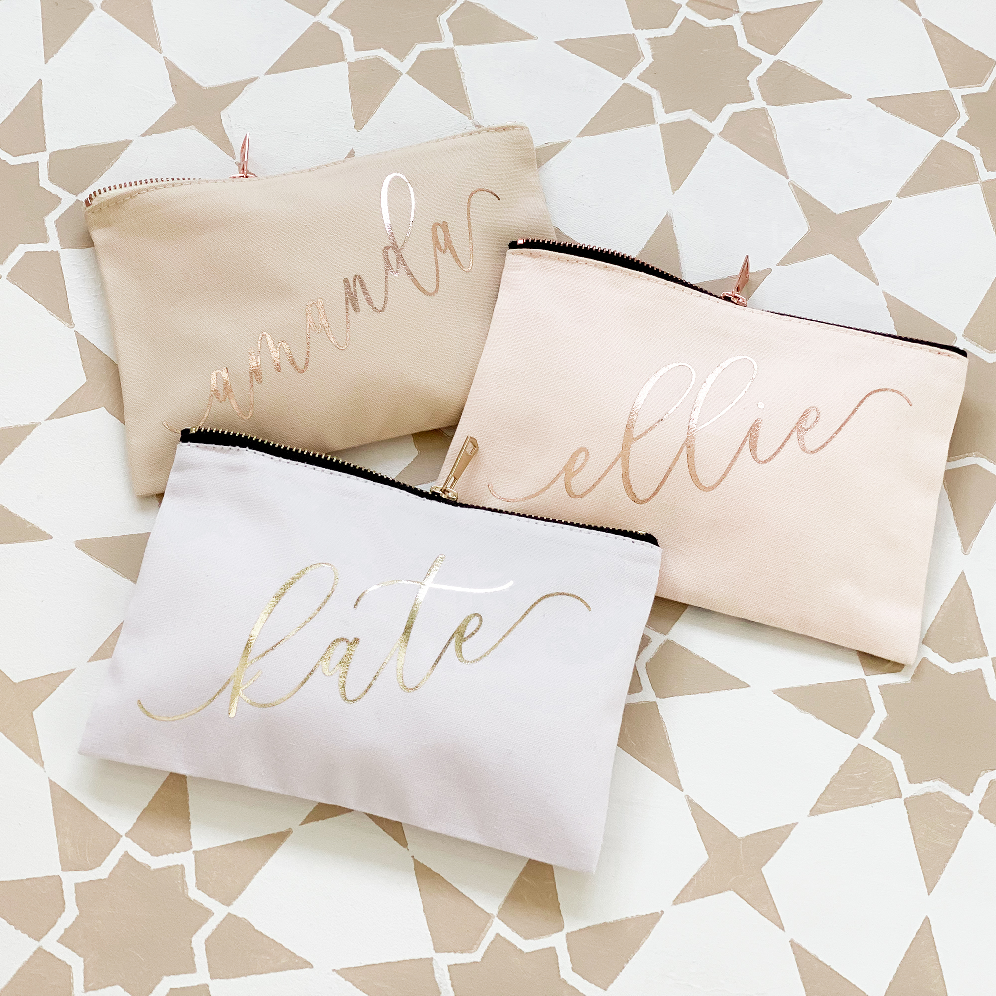 Monogrammed Makeup Bag Canvas Cosmetic Bag Personalized Gifts for Her  Bridesmaid Mom Girlfriend 