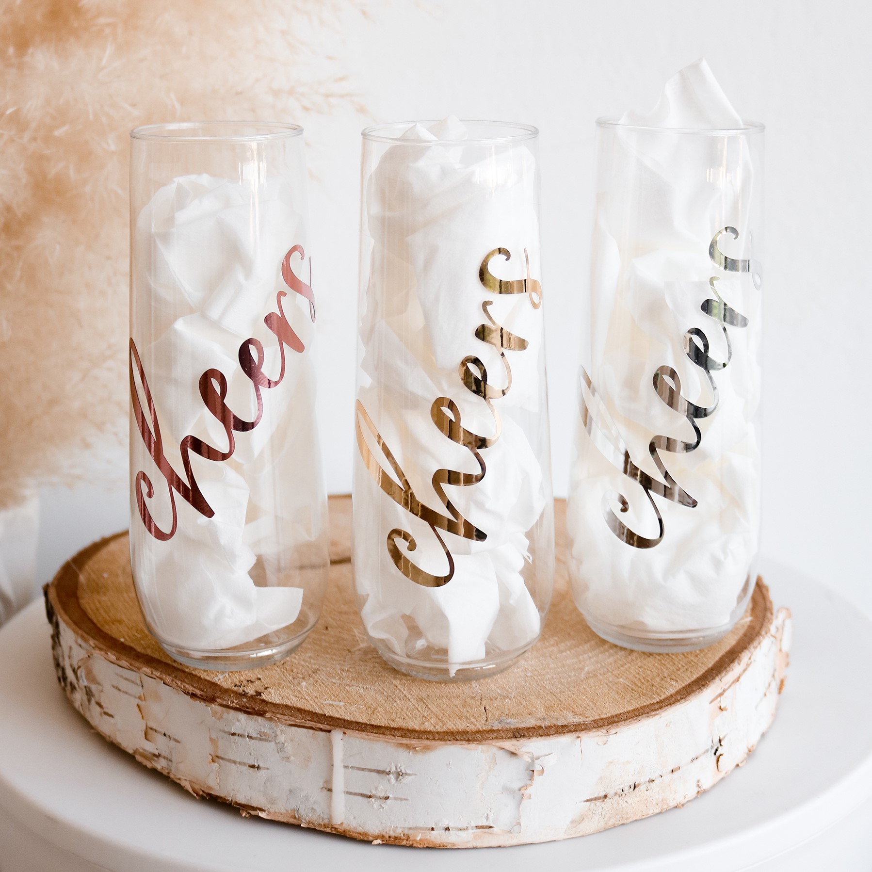 Cheers Stemless Flutes (Set of 6)