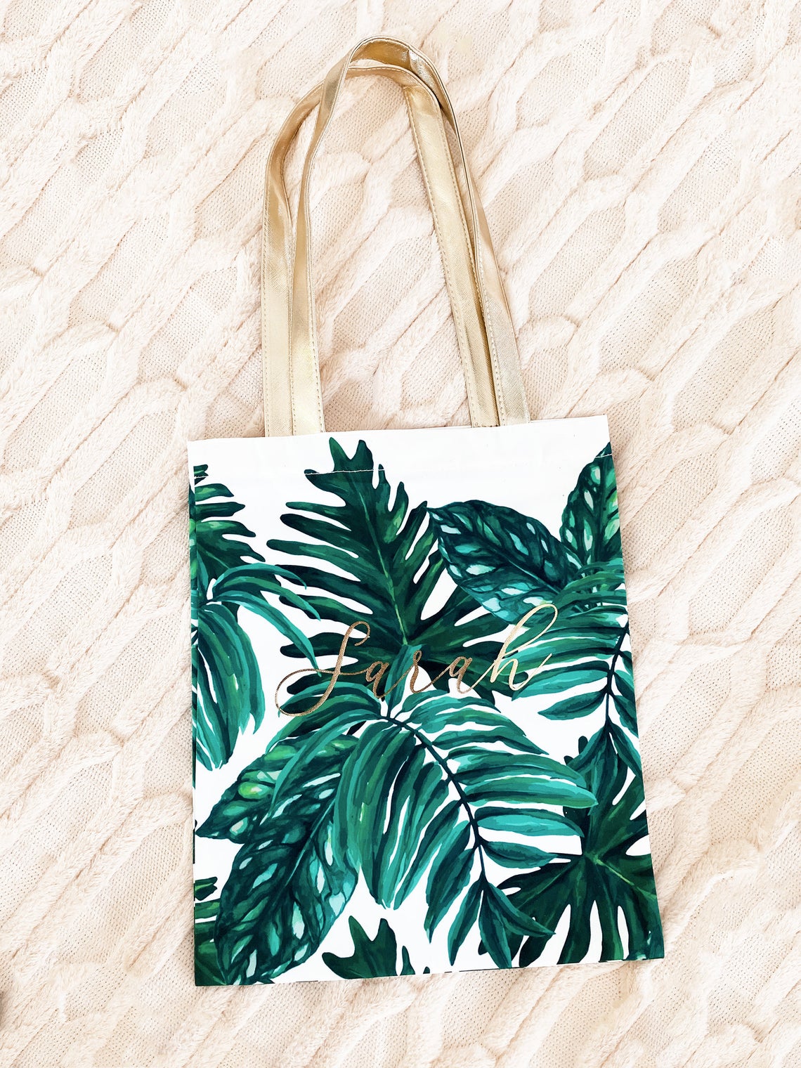 Palm Print Oversized Weekender Bag, Palm Tree Summer Aesthetic Gift