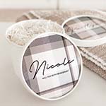 Round Gift Box - Plaid Print