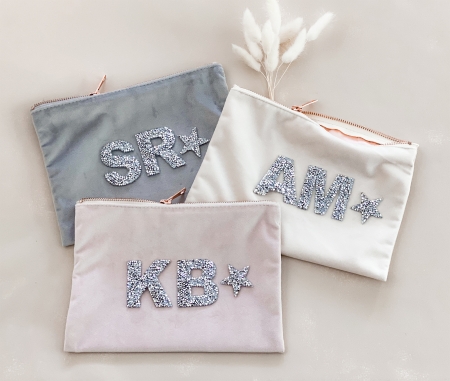 Monogram Velvet Makeup Bag