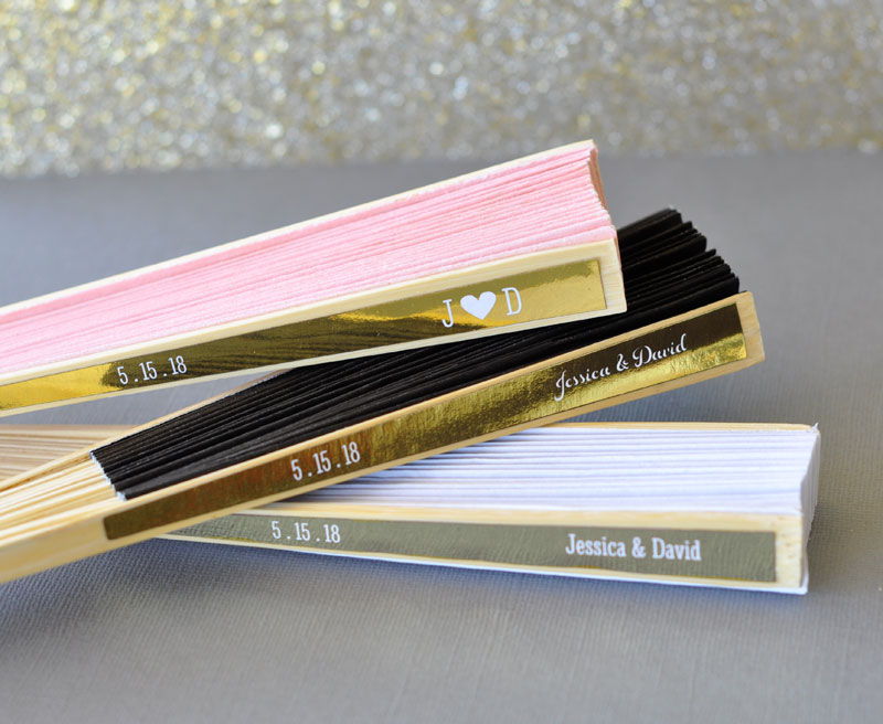 Personalized paper wedding fans discount