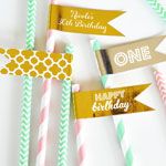 Personalized Metallic Foil Flag Labels - Birthday