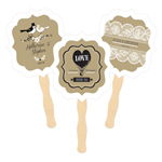 Personalized Paddle Fans - Vintage Wedding