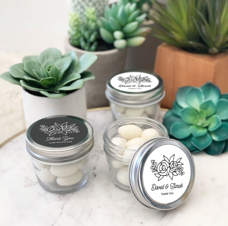 Small Mason Jars - Floral