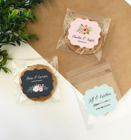 Clear Favor Bags Floral Set of 24