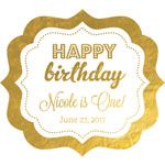 Personalized Metallic Foil Frame Labels - Birthday