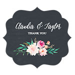 Personalized Favor Labels - Frame Floral Garden