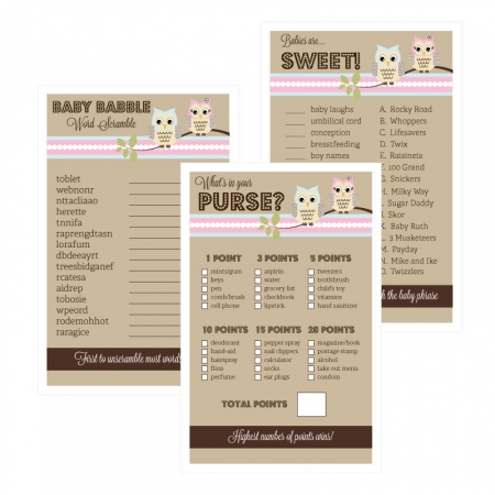 Baby Shower Games Set Of 10 Woodland Owl Baby Shower Games Set Of 10 Woodland Owl