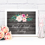 Custom Wedding Sign - Floral Garden