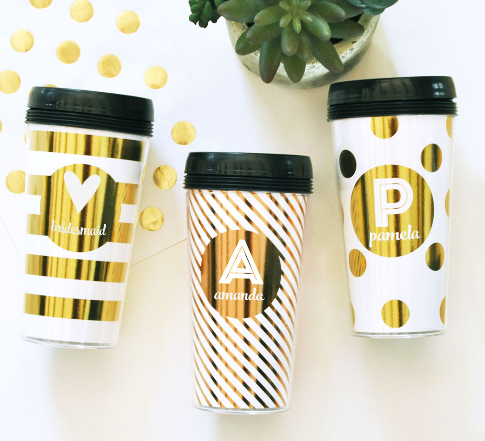 gold travel mug coffee