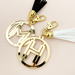 Gold Monogram Acrylic Keychain
