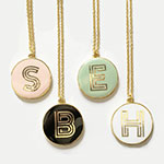 Gold Round Monogram Necklace