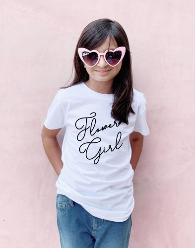 Printed Script Flower Girl T-Shirt