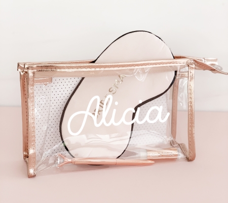 Personalized Metallic Makeup Bags