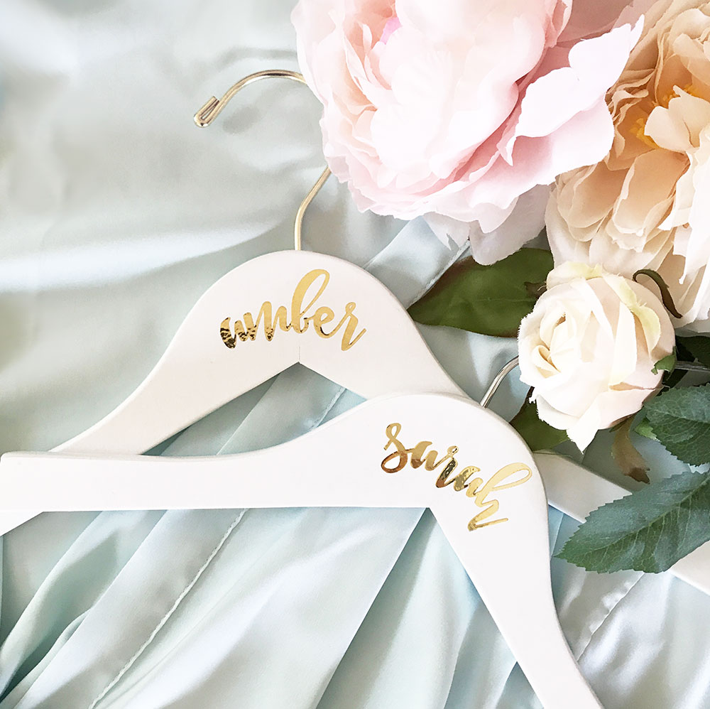 Bridal Party Gift Engraved Personalised Bridesmaid Hangers 