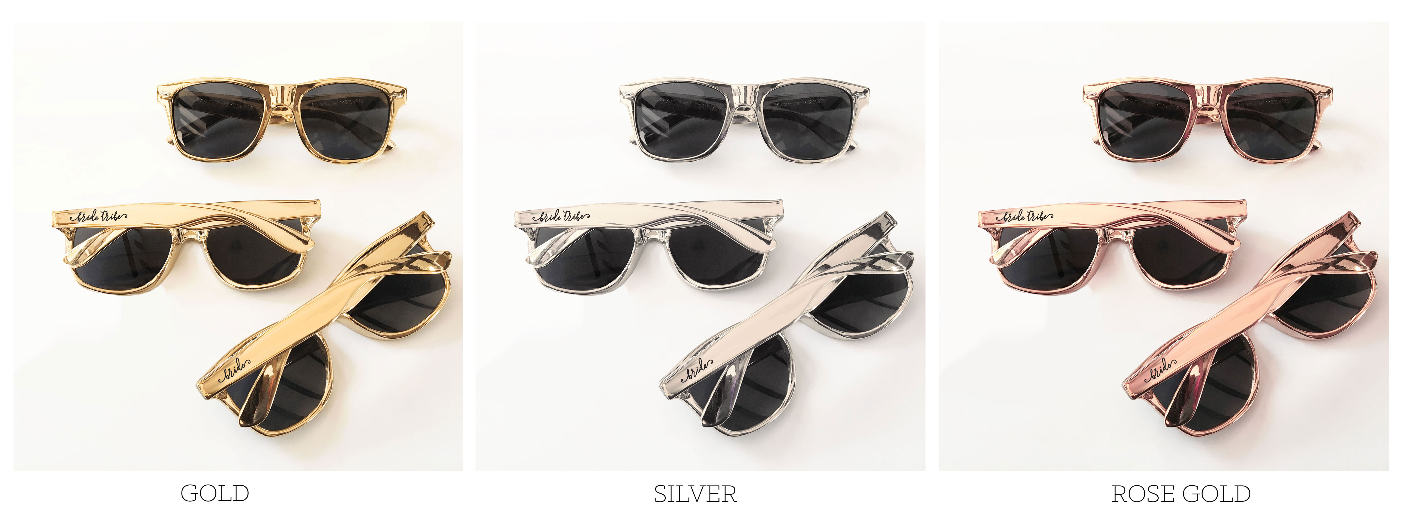 Custom Gold Bachelorette Party & Wedding Sunglasses