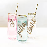 Personalized Bridesmaid Glasses - Stemless Flutes