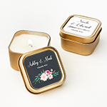 Candle Wedding Favors - Gold Floral