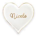 Script Heart Shaped Ring Dish