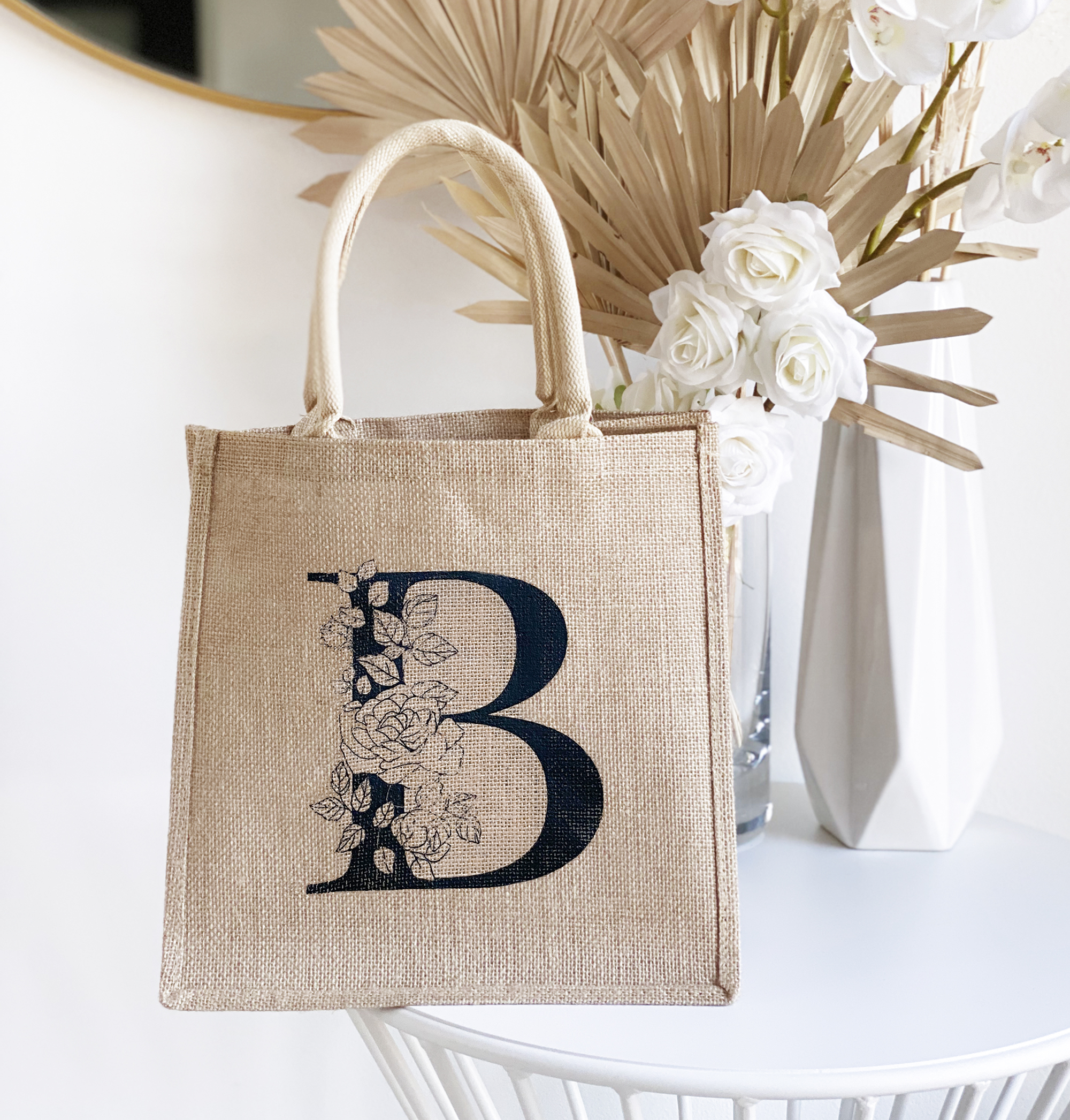 Personalized Wedding Burlap Tote Bag Bridesmaid Gift Bag Custom