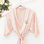Girls Robe - Satin Lace Monogrammed