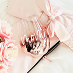 Mom Stemless Glass - Rose Gold