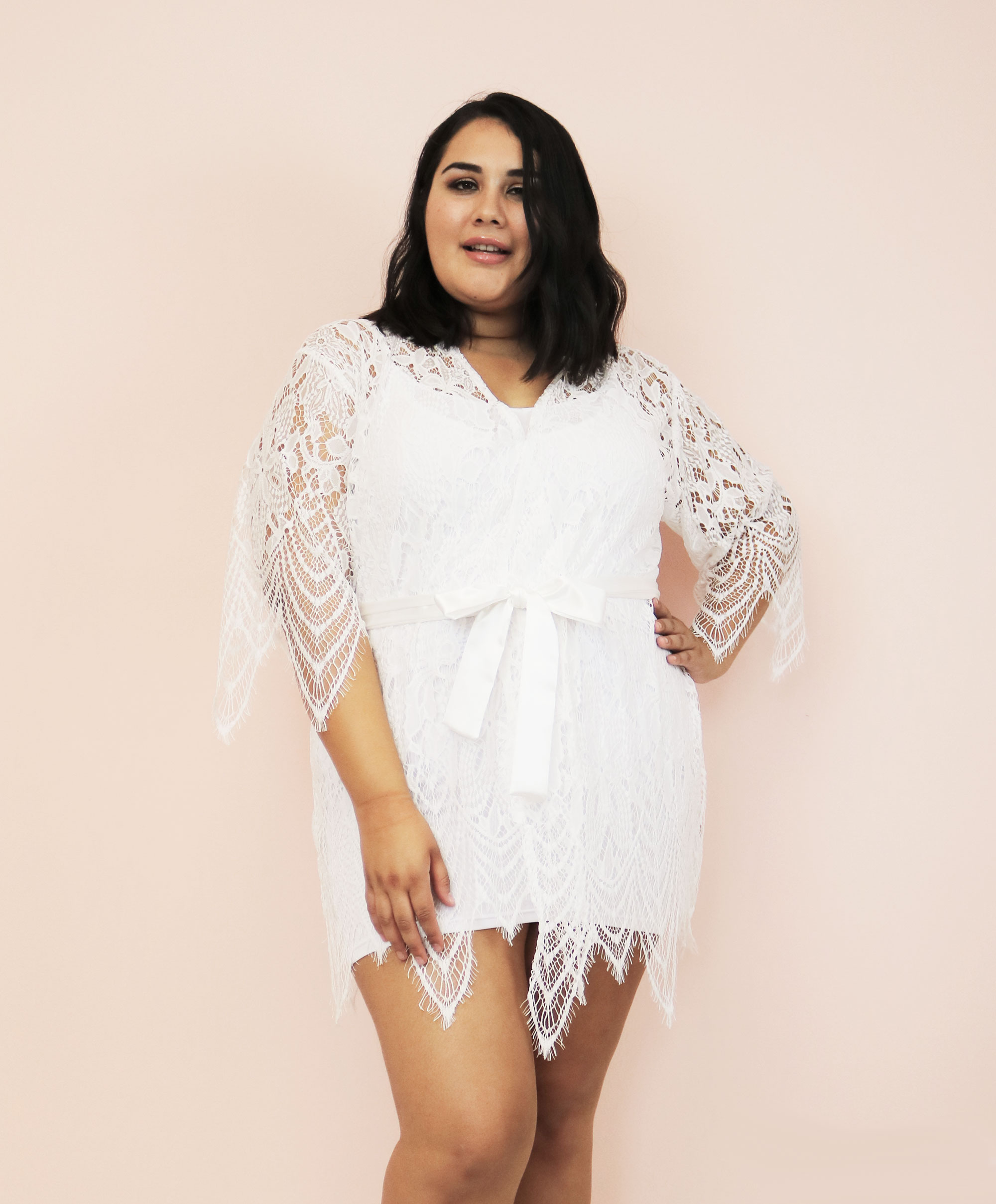 plus size lace robe