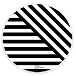 Personalized Round Towel - Black Stripe