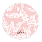 Personalized Tropical Pink Round Towels