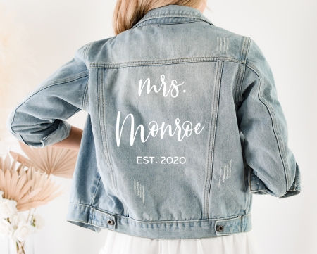 Did you know… ✨ …about custom options!? From our classic MRS jacket (choose  denim or leather), to bridal hangers, sweatshirts, and…