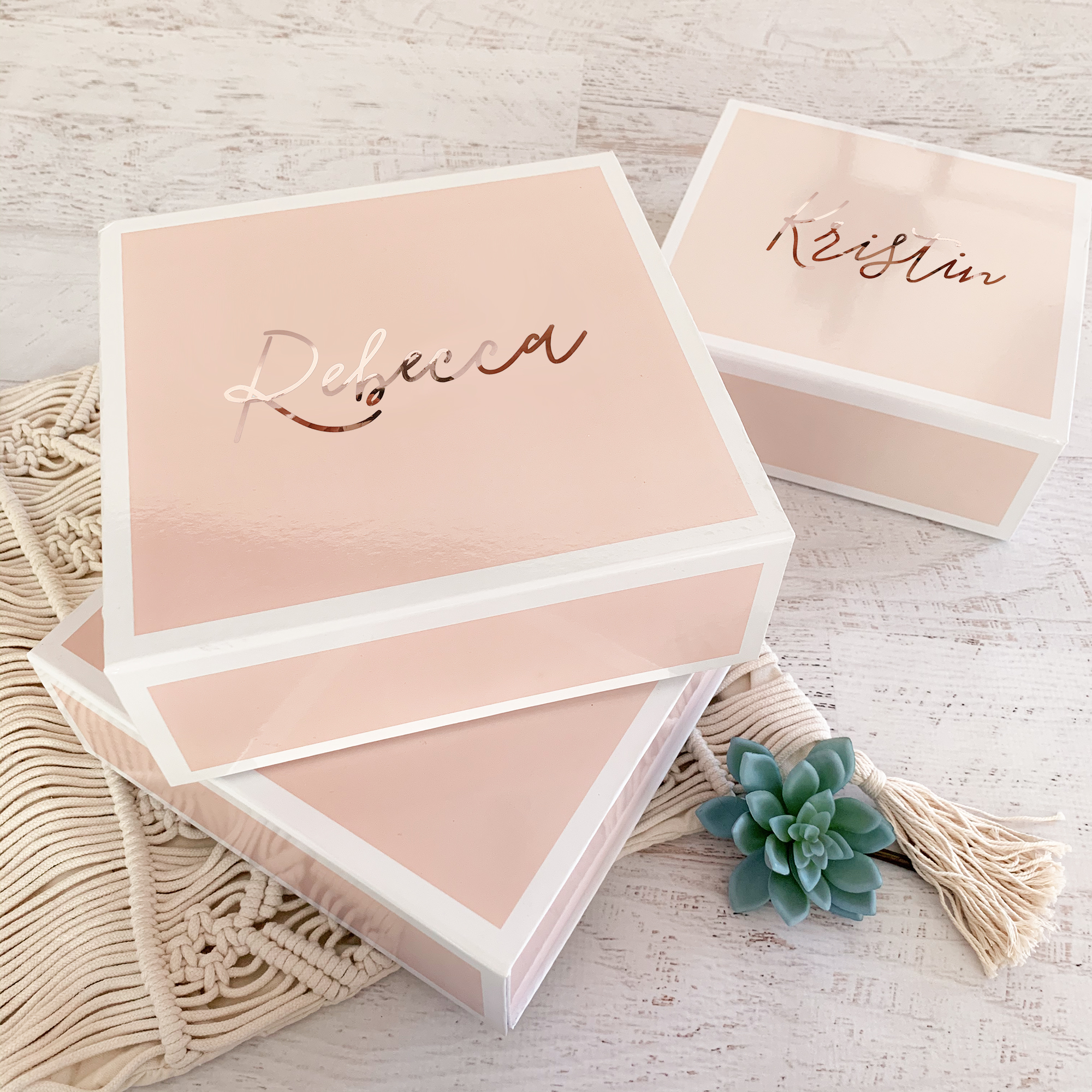 Pink Bridesmaid Gift Boxes