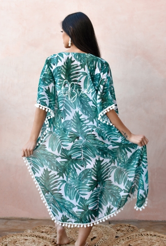palm leaf swim cover up