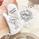 Personalized Floral Oven Mitts