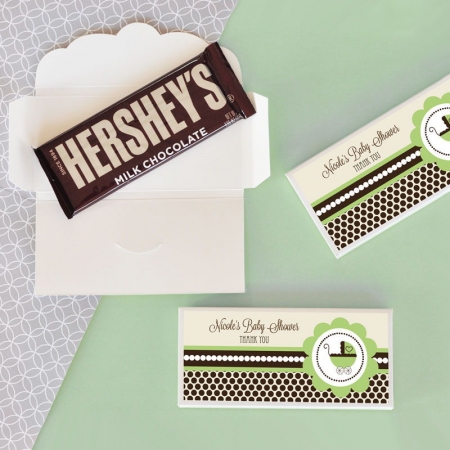 personalized green baby shower candy wrapper covers baby shower candy wrappers