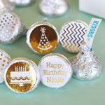 Personalized Metallic Foil Hershey's® Kisses Labels Trio (Set of 108) - Birthday