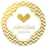 Round Labels - Metallic Foil Wedding