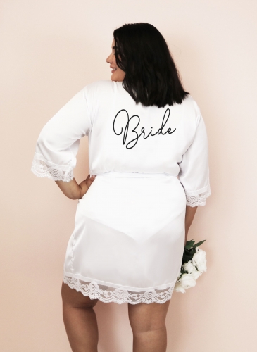 Plus Size Bridesmaid Robes - Satin Lace