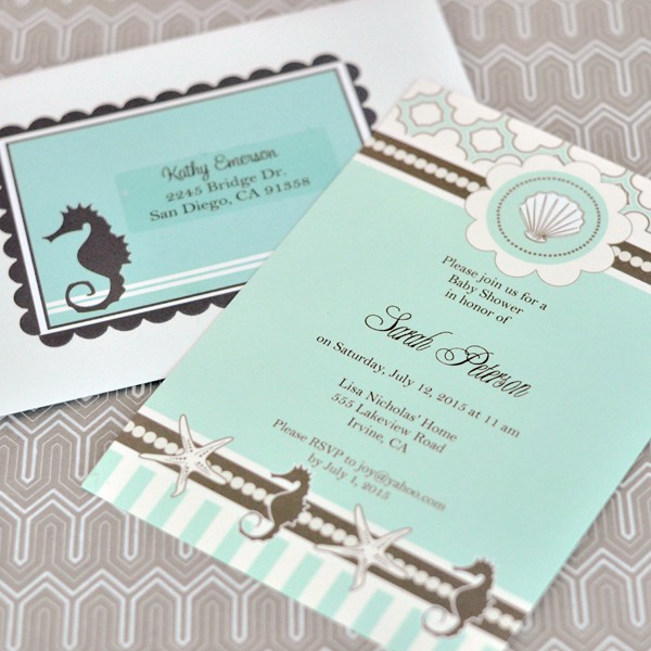 Baby Shower Beach Theme Invitations So18