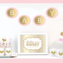 Gold & Glitter Baby Shower Kit